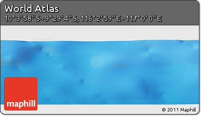 Shaded Relief Panoramic Map of the Area around 9° 46' 31" S, 116° 31' 30" E