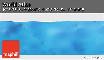 Shaded Relief Panoramic Map of the Area around 9° 46' 31" S, 116° 31' 30" E
