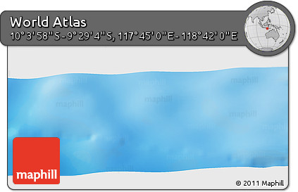 Physical Panoramic Map of the Area around 9° 46' 31" S, 118° 13' 29" E