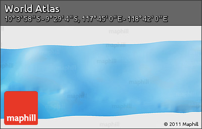 Physical Panoramic Map of the Area around 9° 46' 31" S, 118° 13' 29" E