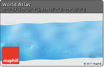 Physical Panoramic Map of the Area around 9° 46' 31" S, 118° 13' 29" E