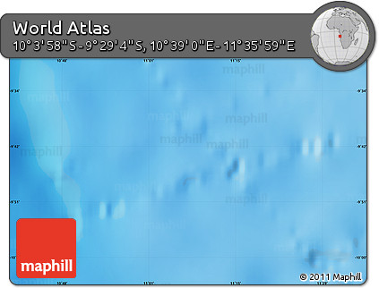 Physical Map of the Area around 9° 46' 31" S, 11° 7' 30" E