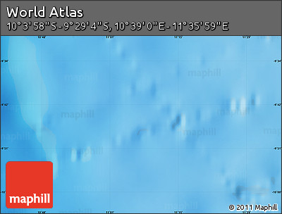 Physical Map of the Area around 9° 46' 31" S, 11° 7' 30" E