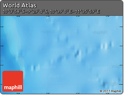 Physical Map of the Area around 9° 46' 31" S, 11° 7' 30" E