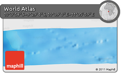 Physical Panoramic Map of the Area around 9° 46' 31" S, 11° 7' 30" E