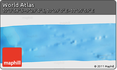 Physical Panoramic Map of the Area around 9° 46' 31" S, 11° 7' 30" E