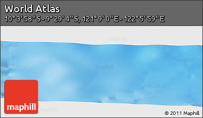 Physical Panoramic Map of the Area around 9° 46' 31" S, 121° 37' 30" E