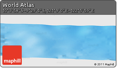 Physical Panoramic Map of the Area around 9° 46' 31" S, 121° 37' 30" E