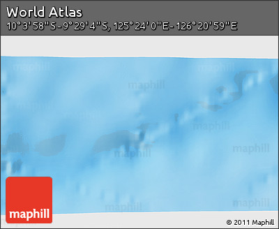 Physical 3D Map of the Area around 9° 46' 31" S, 125° 52' 30" E