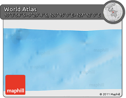Physical 3D Map of the Area around 9° 46' 31" S, 126° 43' 29" E