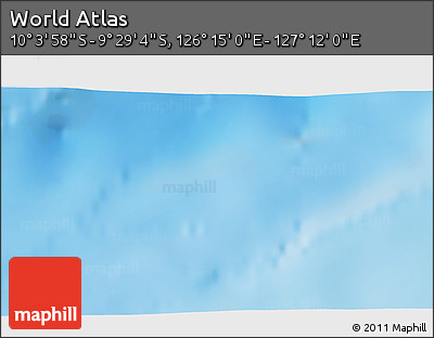 Physical 3D Map of the Area around 9° 46' 31" S, 126° 43' 29" E