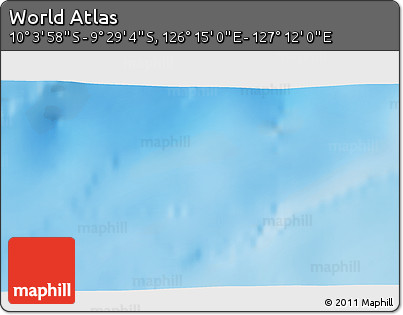 Physical 3D Map of the Area around 9° 46' 31" S, 126° 43' 29" E