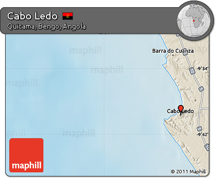 Shaded Relief Map of Cabo Ledo