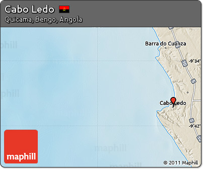 Shaded Relief Map of Cabo Ledo