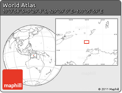 Blank Location Map of the Area around 9° 46' 31" S, 130° 7' 30" E