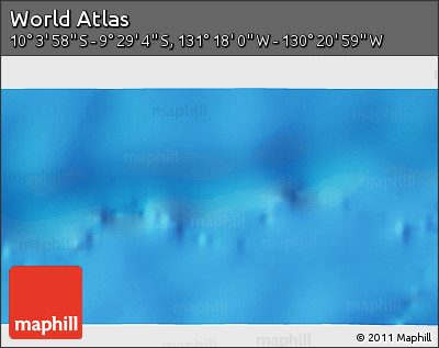 Physical 3D Map of the Area around 9° 46' 31" S, 130° 49' 29" W
