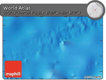 Physical Map of the Area around 9° 46' 31" S, 134° 13' 29" W