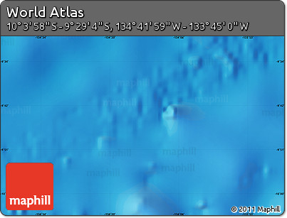 Physical Map of the Area around 9° 46' 31" S, 134° 13' 29" W