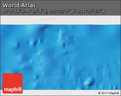 Shaded Relief 3D Map of the Area around 9° 46' 31" S, 135° 4' 29" W
