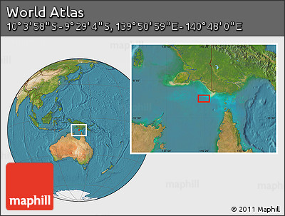 Satellite Location Map of the Area around 9° 46' 31" S, 140° 19' 29" E
