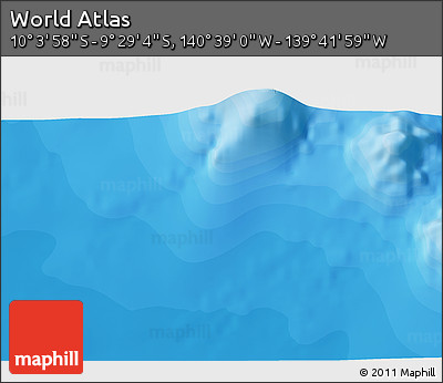 Political 3D Map of the Area around 9° 46' 31" S, 140° 10' 30" W