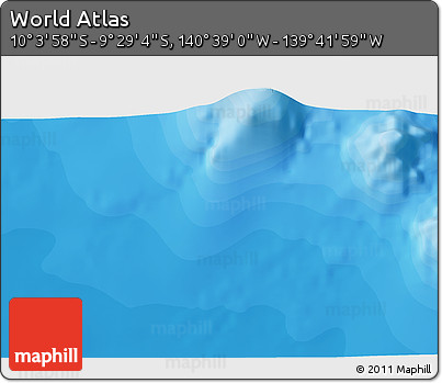 Political 3D Map of the Area around 9° 46' 31" S, 140° 10' 30" W