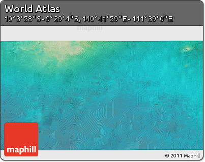 Satellite 3D Map of the Area around 9° 46' 31" S, 141° 10' 30" E