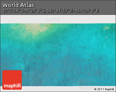 Satellite 3D Map of the Area around 9° 46' 31" S, 141° 10' 30" E