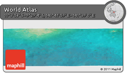 Satellite Panoramic Map of the Area around 9° 46' 31" S, 141° 10' 30" E
