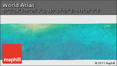 Satellite Panoramic Map of the Area around 9° 46' 31" S, 141° 10' 30" E