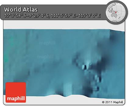 Satellite 3D Map of the Area around 9° 46' 31" S, 144° 34' 29" E