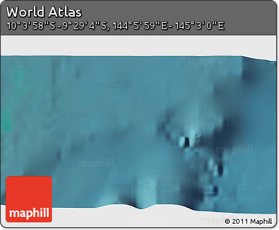 Satellite 3D Map of the Area around 9° 46' 31" S, 144° 34' 29" E