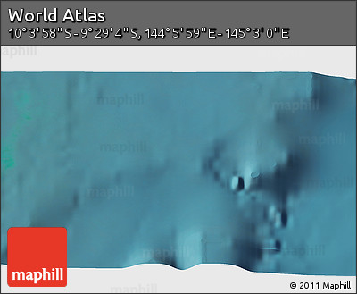 Satellite 3D Map of the Area around 9° 46' 31" S, 144° 34' 29" E