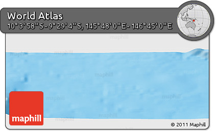 Physical Panoramic Map of the Area around 9° 46' 31" S, 146° 16' 30" E