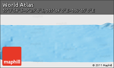 Physical Panoramic Map of the Area around 9° 46' 31" S, 146° 16' 30" E