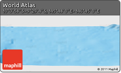 Physical Panoramic Map of the Area around 9° 46' 31" S, 146° 16' 30" E