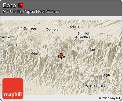 Shaded Relief Panoramic Map of Eoro