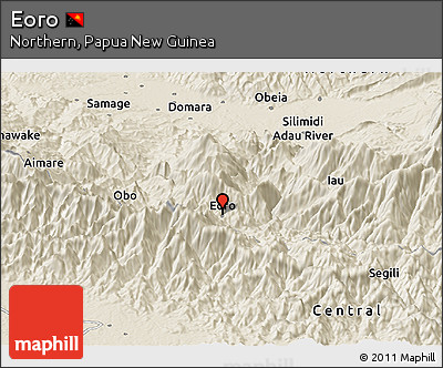 Shaded Relief Panoramic Map of Eoro
