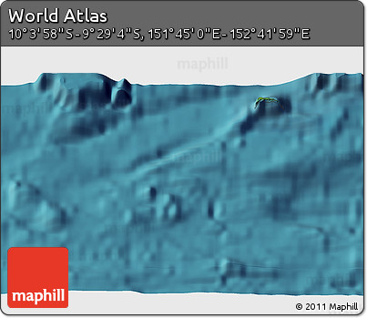 Satellite 3D Map of the Area around 9° 46' 31" S, 152° 13' 29" E