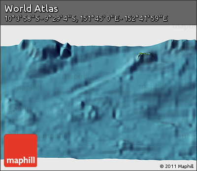 Satellite 3D Map of the Area around 9° 46' 31" S, 152° 13' 29" E