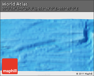 Physical 3D Map of the Area around 9° 46' 31" S, 154° 46' 30" E