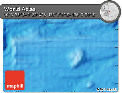 Physical Map of the Area around 9° 46' 31" S, 155° 37' 30" E