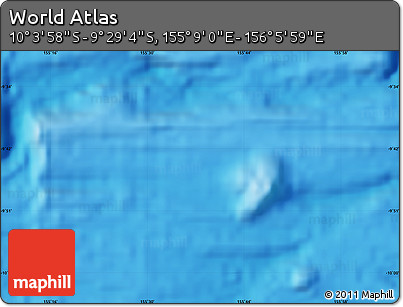 Physical Map of the Area around 9° 46' 31" S, 155° 37' 30" E