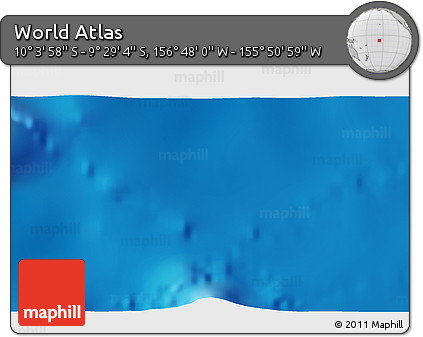 Physical 3D Map of the Area around 9° 46' 31" S, 156° 19' 29" W