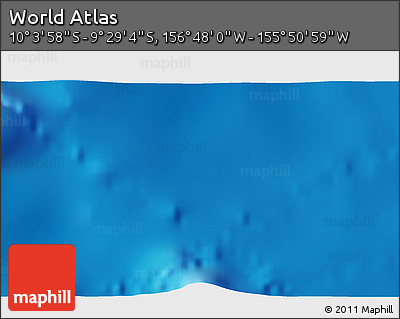Physical 3D Map of the Area around 9° 46' 31" S, 156° 19' 29" W