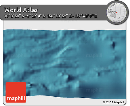 Satellite 3D Map of the Area around 9° 46' 31" S, 157° 19' 29" E