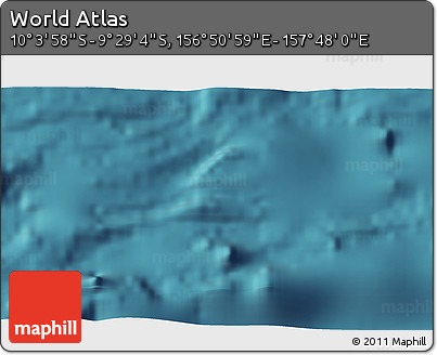 Satellite 3D Map of the Area around 9° 46' 31" S, 157° 19' 29" E