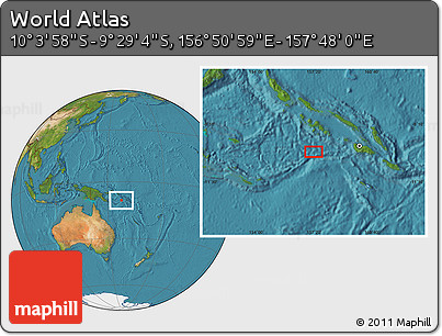 Satellite Location Map of the Area around 9° 46' 31" S, 157° 19' 29" E