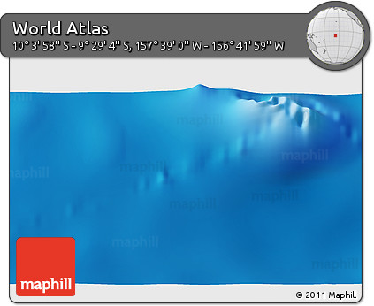 Shaded Relief 3D Map of the Area around 9° 46' 31" S, 157° 10' 30" W
