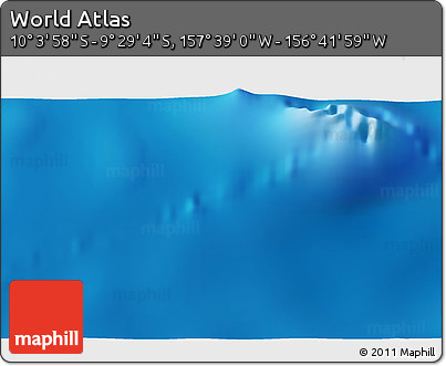 Shaded Relief 3D Map of the Area around 9° 46' 31" S, 157° 10' 30" W